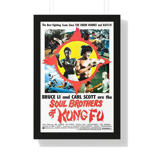 SOUL BROTHERS OF KUNG FU 1977 - Framed Movie Poster 16″ x 24″ Black - The Sticker Space