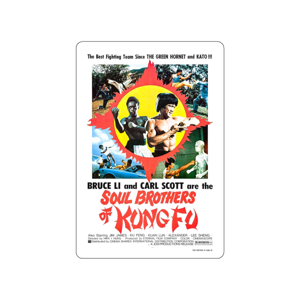 SOUL BROTHERS OF KUNG FU 1977 Movie Poster STICKER Vinyl Die-Cut Decal-White-The Sticker Space