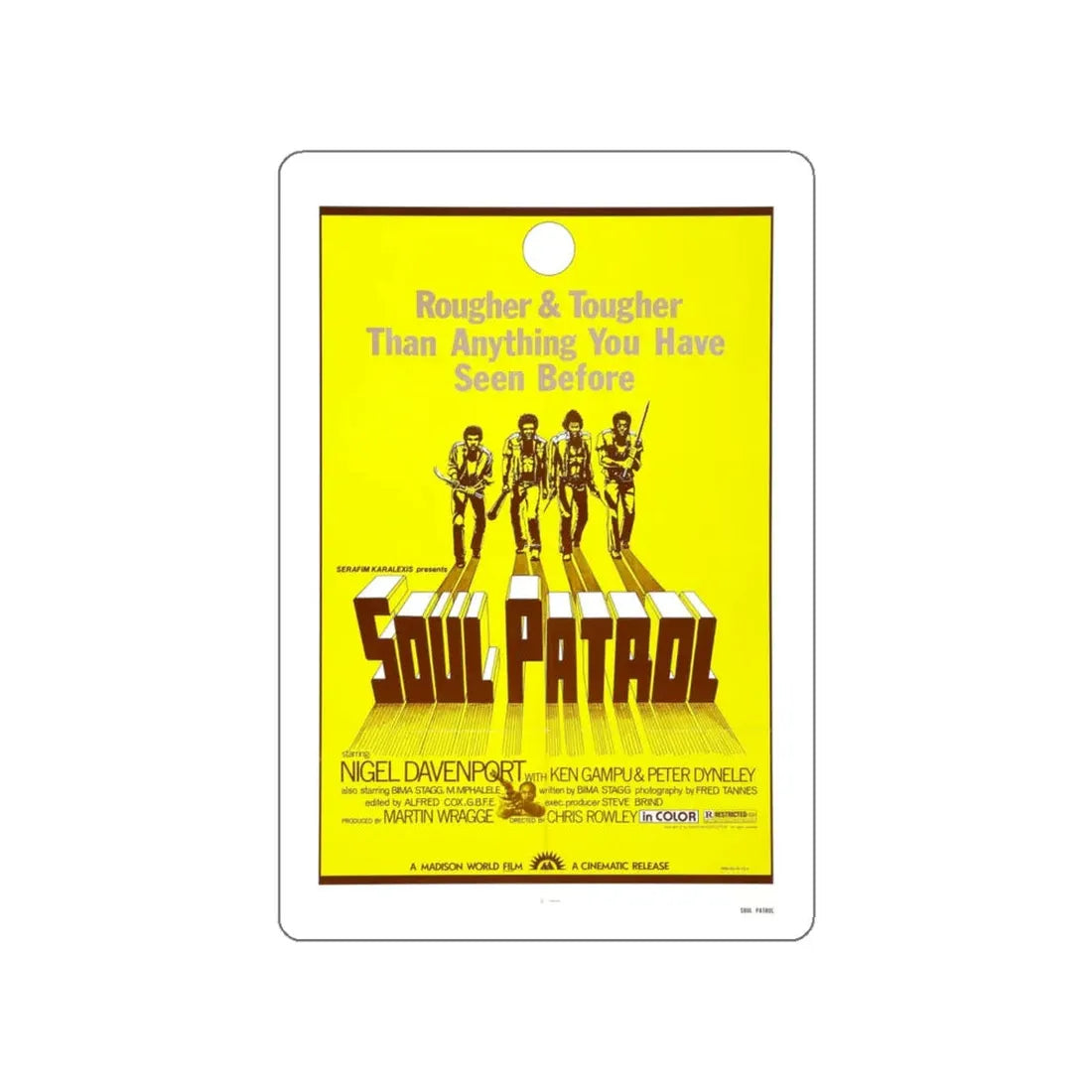 SOUL PATROL 1976 Movie Poster STICKER Vinyl Die-Cut Decal 5 Inch - The Sticker Space