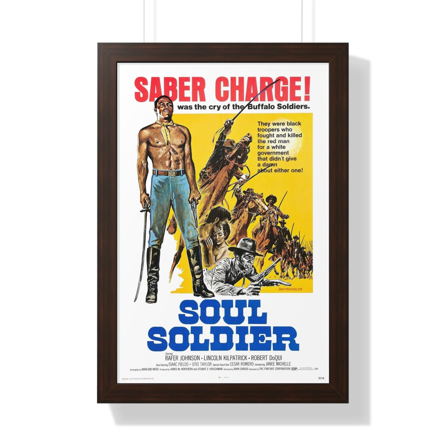 SOUL SOLDIER 1970 - Framed Movie Poster-16″ x 24″-The Sticker Space