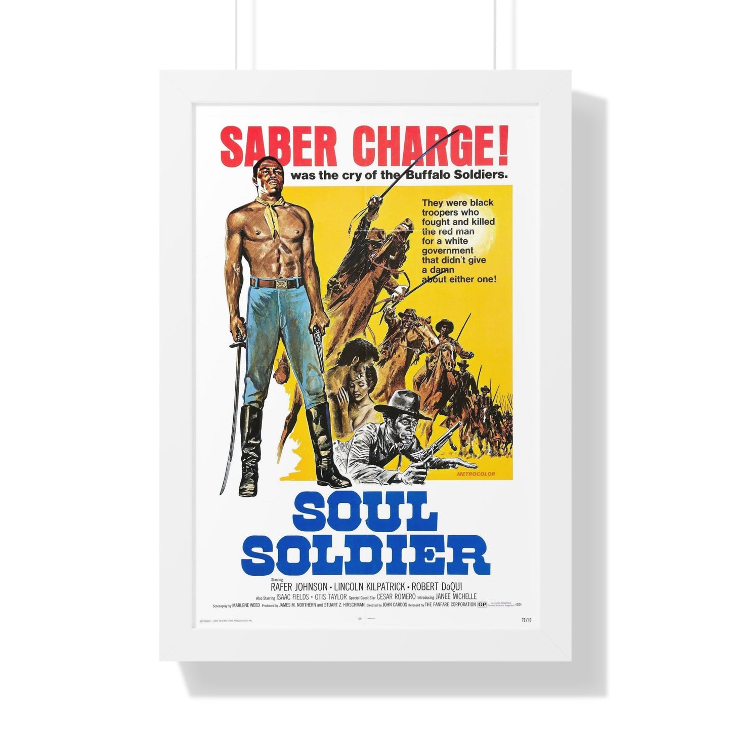 SOUL SOLDIER 1970 - Framed Movie Poster-16″ x 24″-The Sticker Space