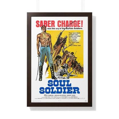 SOUL SOLDIER 1970 - Framed Movie Poster 20" x 30" Walnut - The Sticker Space