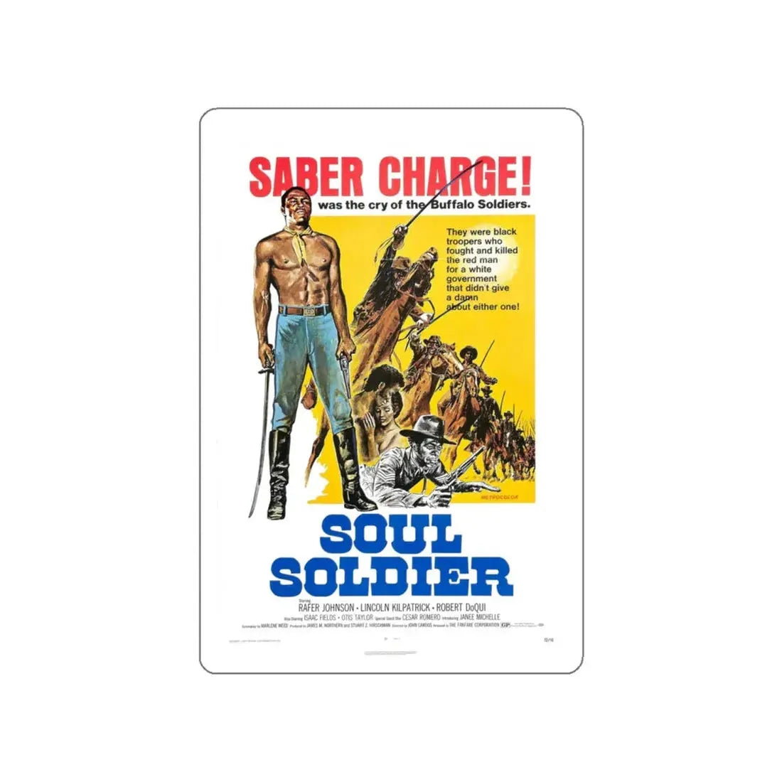 SOUL SOLDIER 1970 Movie Poster STICKER Vinyl Die-Cut Decal 4 Inch - The Sticker Space