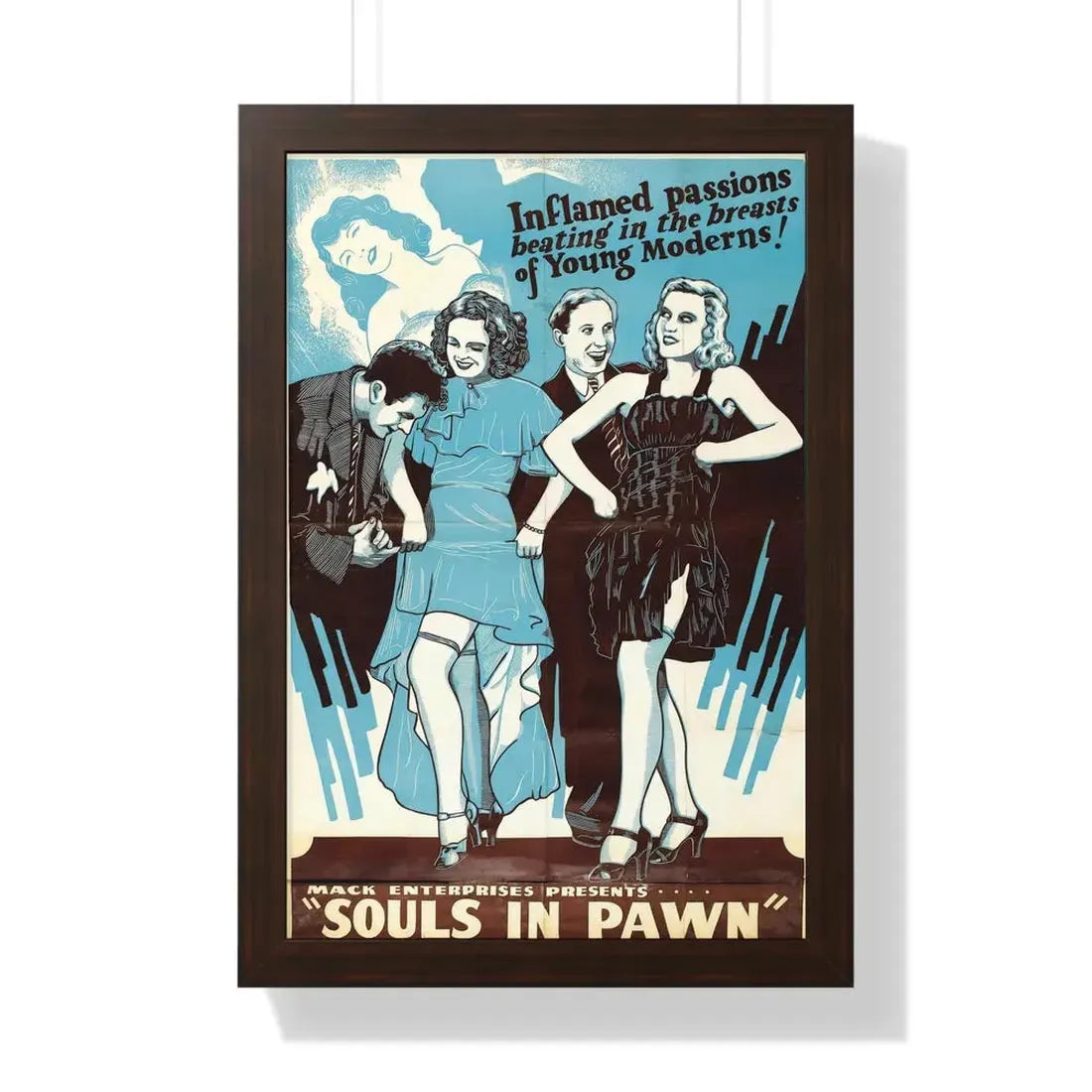 SOULS IN PAWN 1940 - Framed Movie Poster 16″ x 24″ Walnut - The Sticker Space
