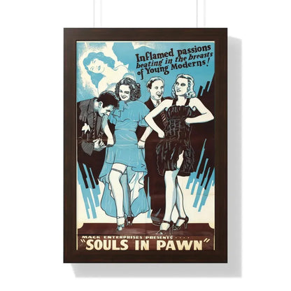 SOULS IN PAWN 1940 - Framed Movie Poster 16″ x 24″ Walnut - The Sticker Space