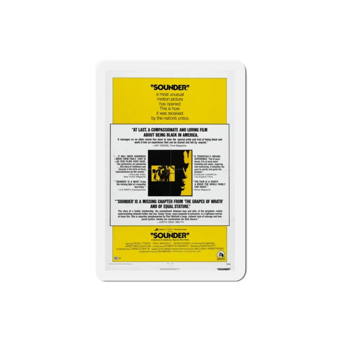 Sounder 1972 Movie Poster Refrigerator Magnet 2 Inch - The Sticker Space