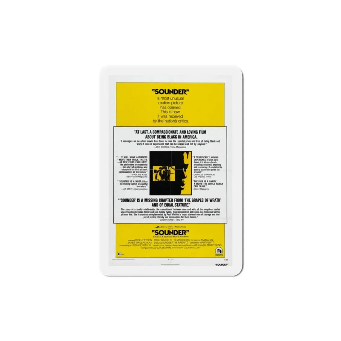 Sounder 1972 Movie Poster Refrigerator Magnet 3 Inch - The Sticker Space