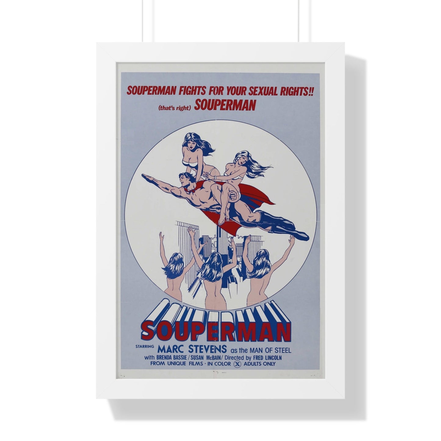 SOUPERMAN 1976 - Framed Movie Poster-16″ x 24″-The Sticker Space