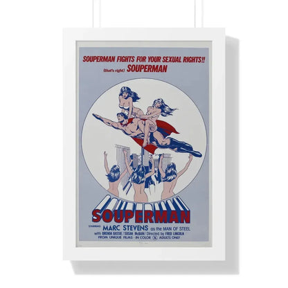 SOUPERMAN 1976 - Framed Movie Poster 16″ x 24″ White - The Sticker Space