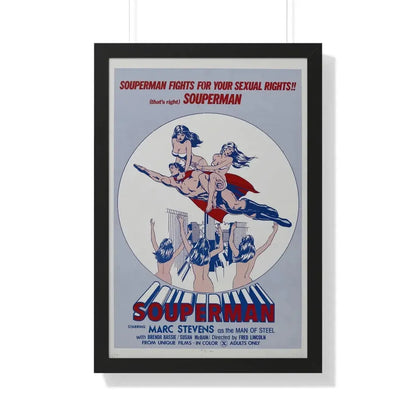 SOUPERMAN 1976 - Framed Movie Poster 20" x 30" Black - The Sticker Space