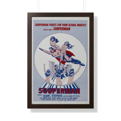 SOUPERMAN 1976 - Framed Movie Poster 20" x 30" Walnut - The Sticker Space
