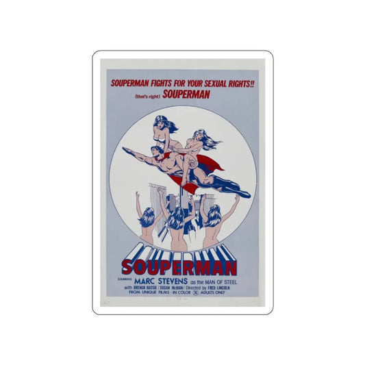 SOUPERMAN 1976 Movie Poster STICKER Vinyl Die-Cut Decal 2 Inch - The Sticker Space