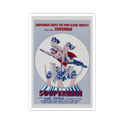 SOUPERMAN 1976 Movie Poster - STICKER Vinyl Kiss-Cut Decal 2 Inch White - The Sticker Space