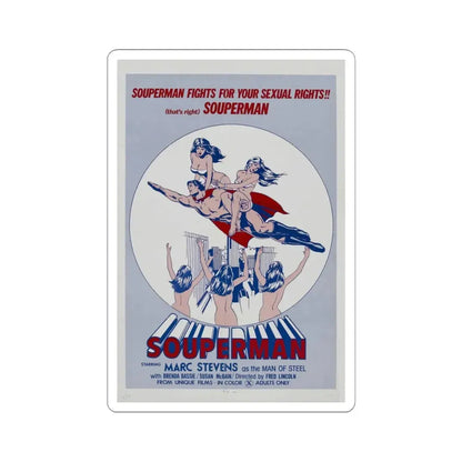 SOUPERMAN 1976 Movie Poster - STICKER Vinyl Kiss-Cut Decal 6 Inch White - The Sticker Space