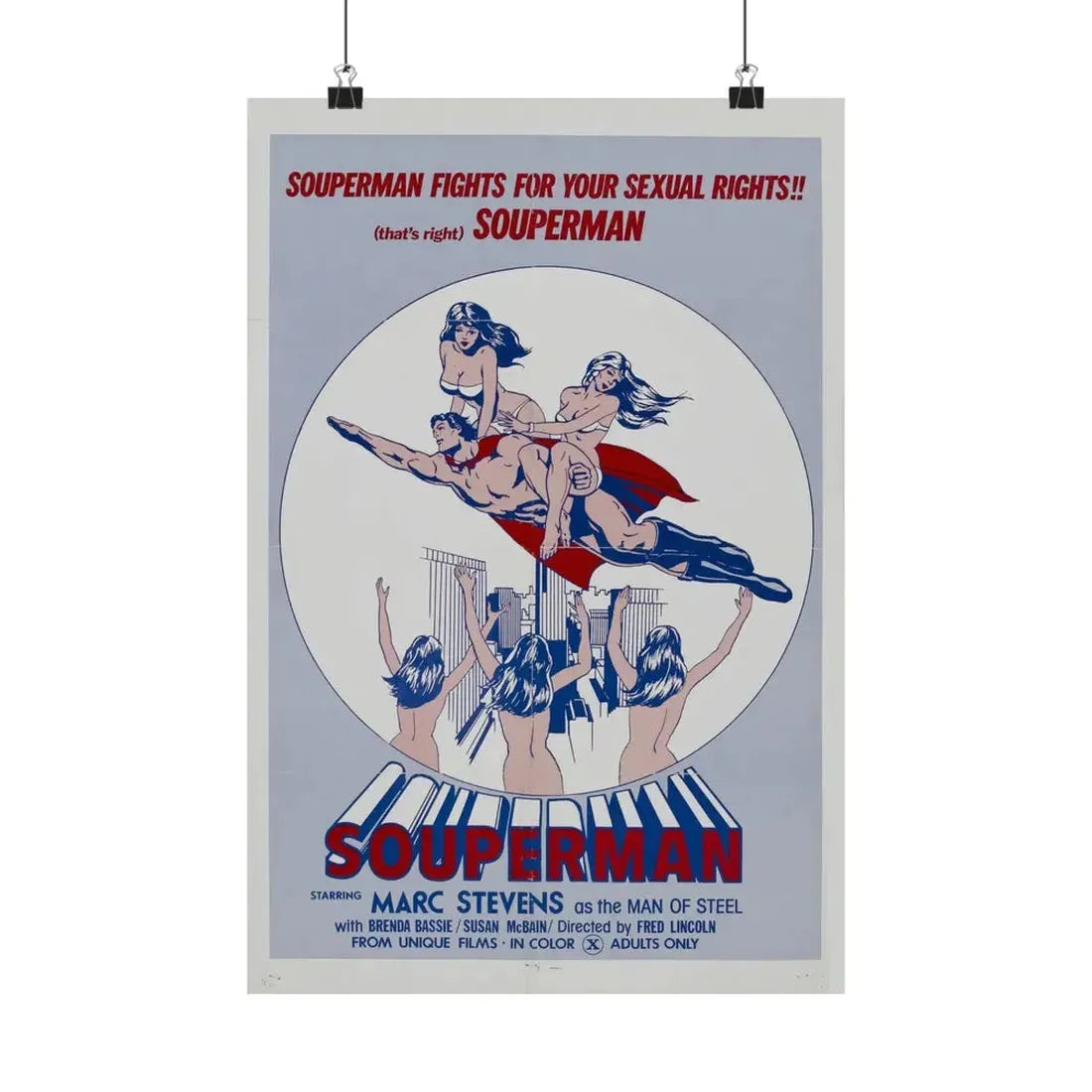 SOUPERMAN 1976 - Paper Movie Poster 12″ x 18″ Matte - The Sticker Space