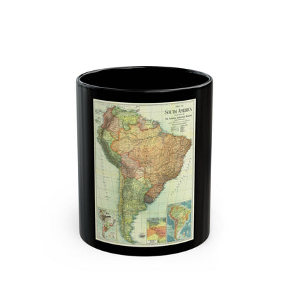 South America (1921) (Map) Black Coffee Mug-11oz-The Sticker Space