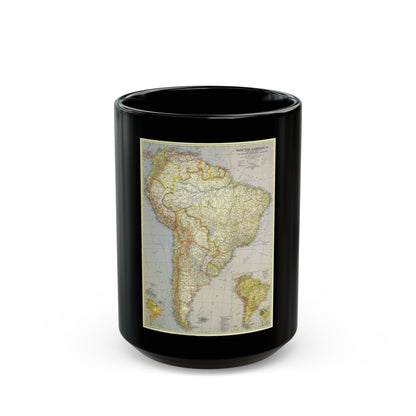 South America (1937) (Map) Black Coffee Mug-15oz-The Sticker Space