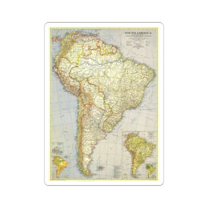 South America (1937) (Map) STICKER Vinyl Kiss-Cut Decal 2 Inch White - The Sticker Space