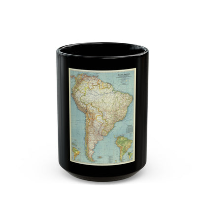 South America (1942) (Map) Black Coffee Mug-15oz-The Sticker Space