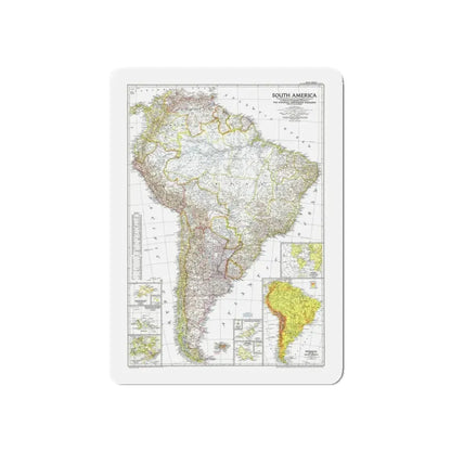 South America (1950) (Map) Refrigerator Magnet 3 Inch Die-Cut - The Sticker Space