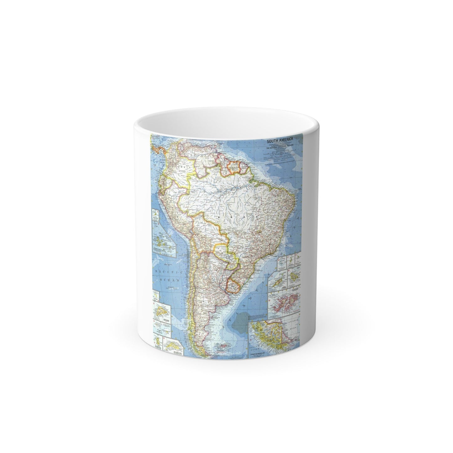 South America (1960) (Map) Color Changing Mug 11oz-11oz-The Sticker Space