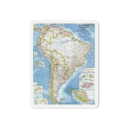 South America (1960) (Map) Refrigerator Magnet 4 Inch Die-Cut - The Sticker Space