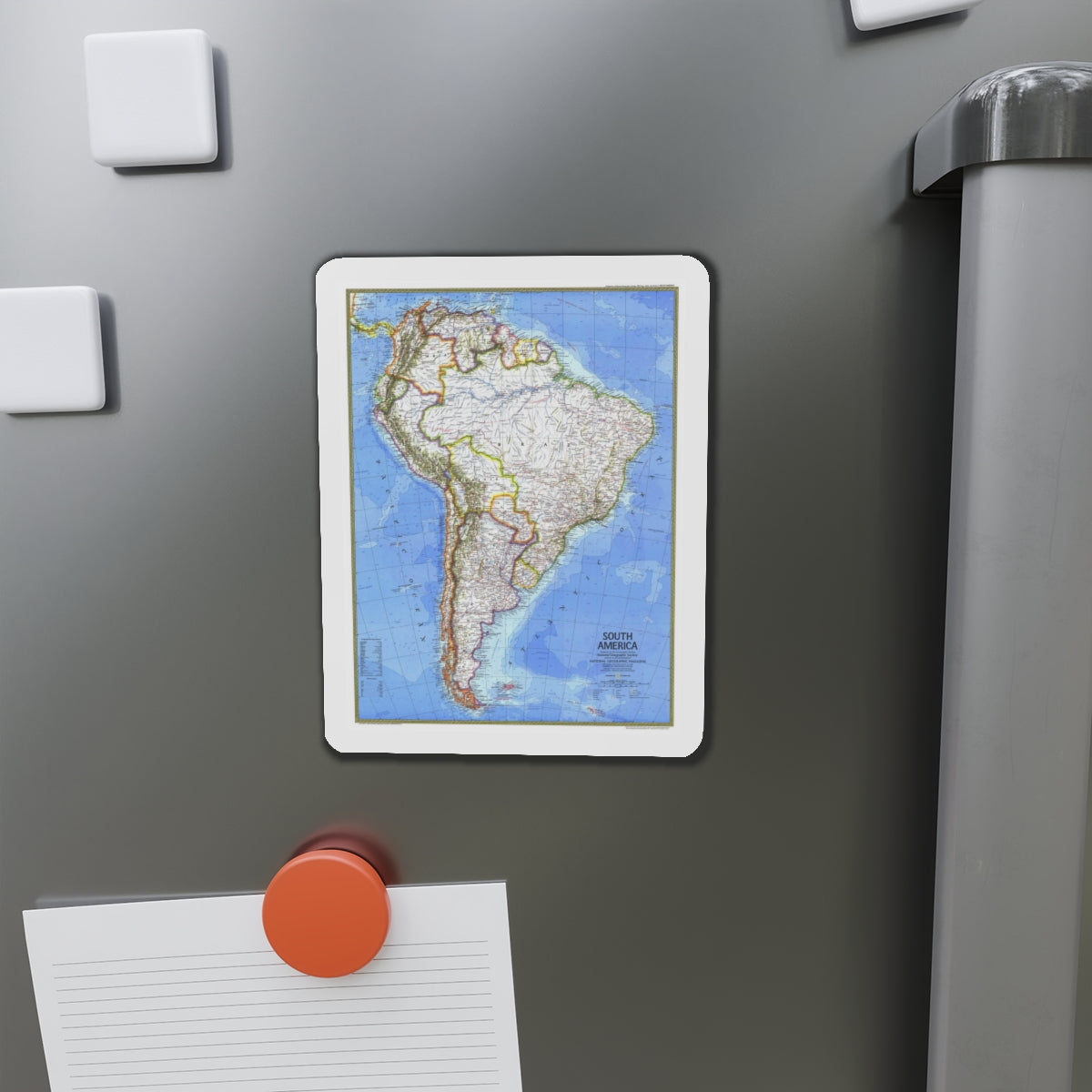 South America (1972) (Map) Refrigerator Magnet-The Sticker Space