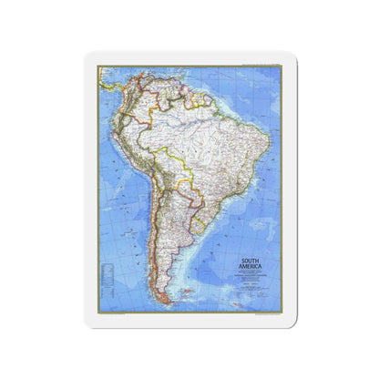 South America (1972) (Map) Refrigerator Magnet-3" x 3"-The Sticker Space