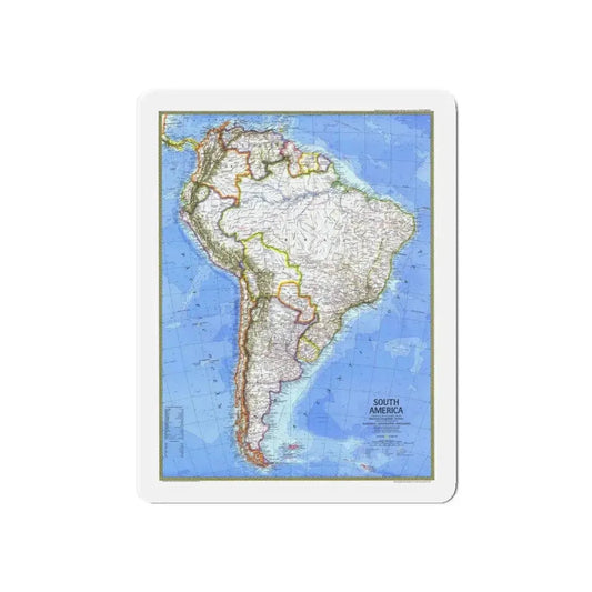South America (1972) (Map) Refrigerator Magnet 6 Inch - The Sticker Space