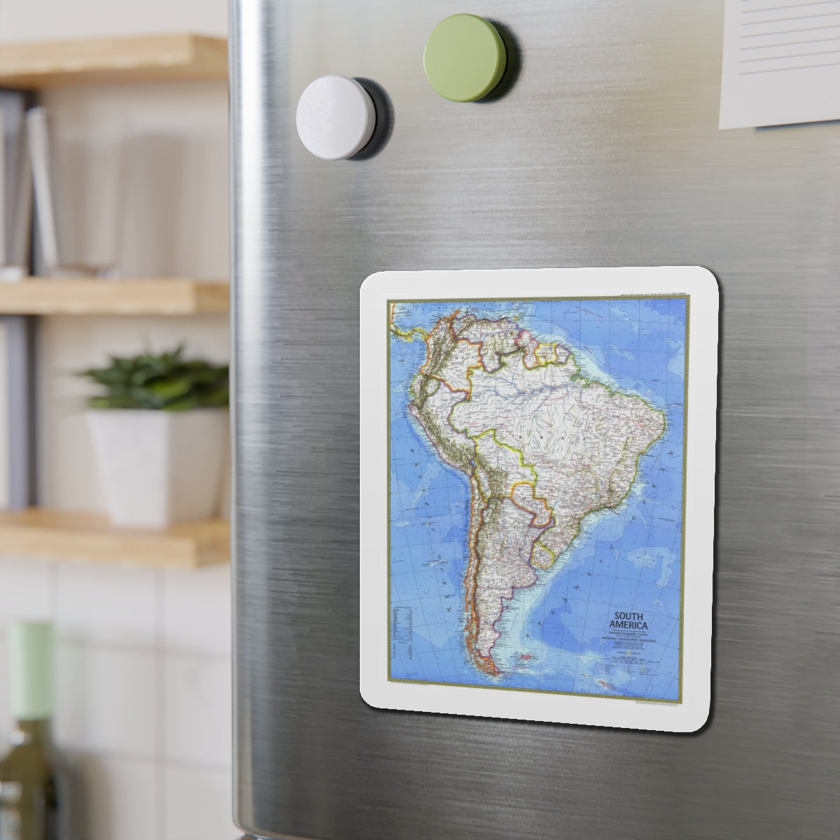 South America (1972) (Map) Refrigerator Magnet-The Sticker Space