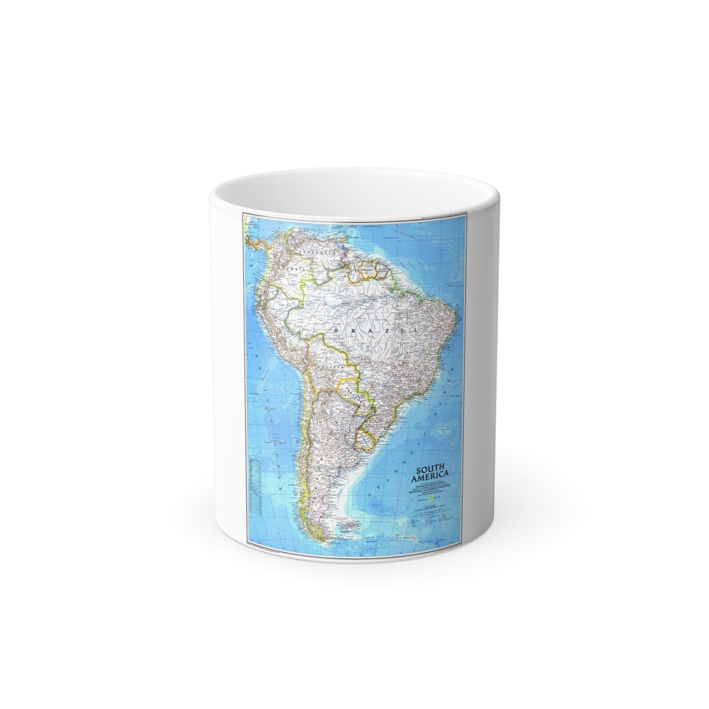 South America (1992) (Map) Color Changing Mug 11oz-11oz-The Sticker Space