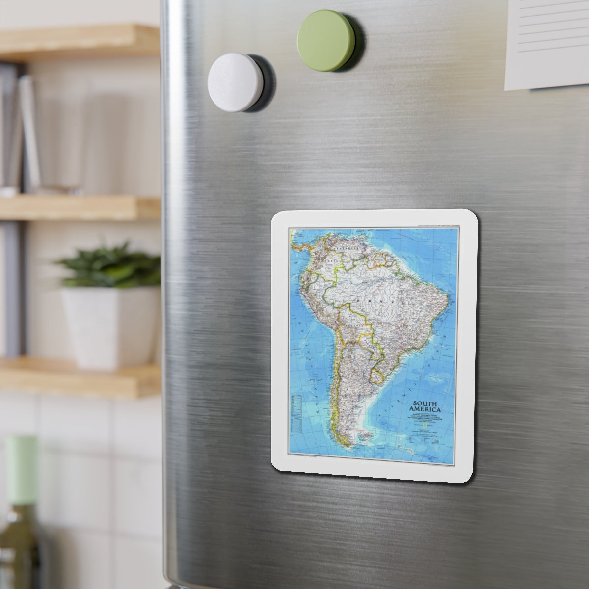 South America (1992) (Map) Refrigerator Magnet-The Sticker Space