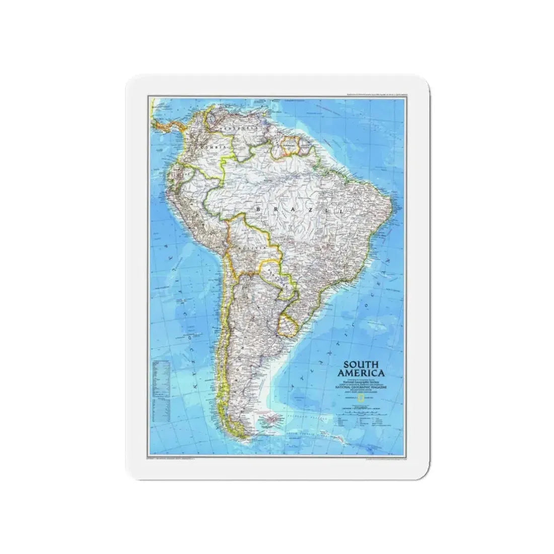 South America (1992) (Map) Refrigerator Magnet 3 Inch - The Sticker Space