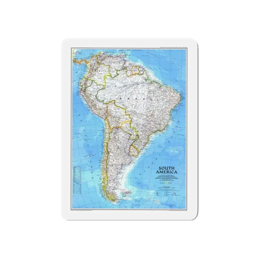 South America (1992) (Map) Refrigerator Magnet 5 Inch - The Sticker Space