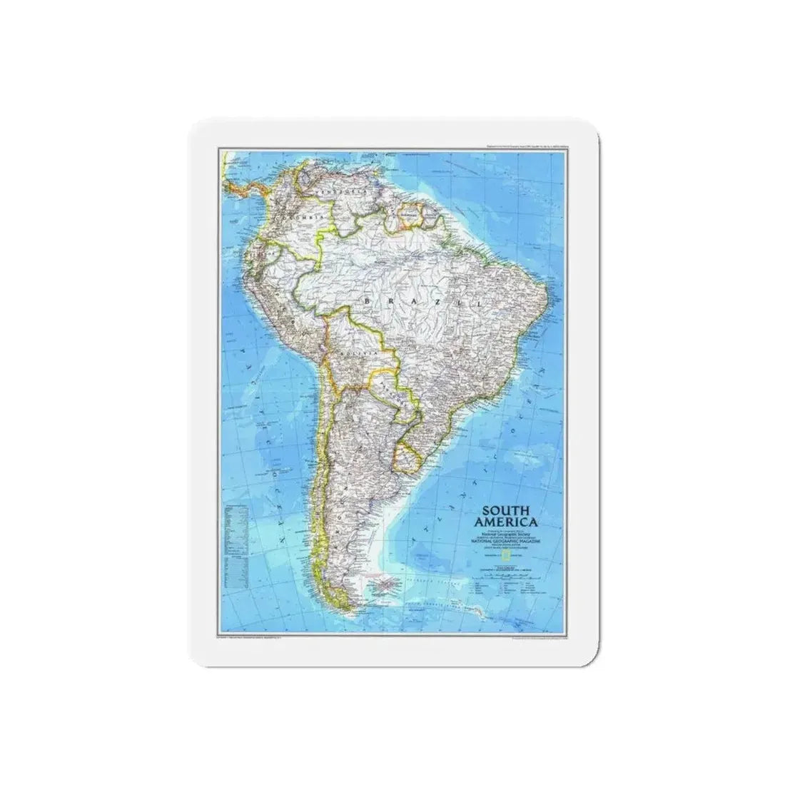 South America (1992) (Map) Refrigerator Magnet 6 Inch - The Sticker Space