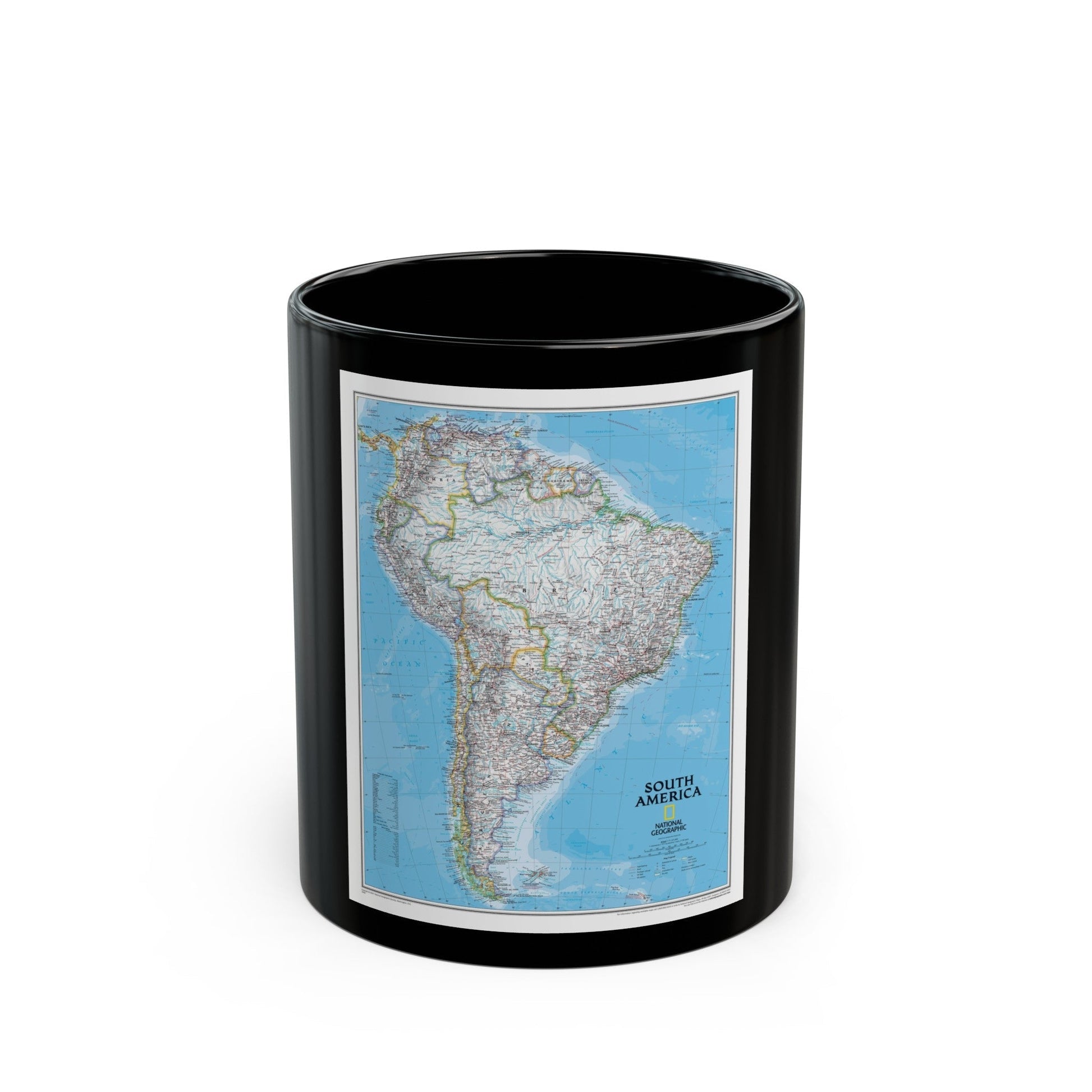 South America (2007) (Map) Black Coffee Mug-11oz-The Sticker Space