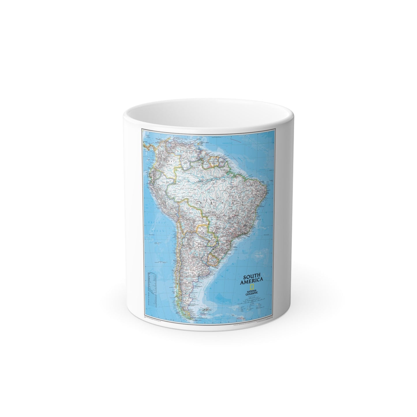 South America (2007) (Map) Color Changing Mug 11oz-11oz-The Sticker Space