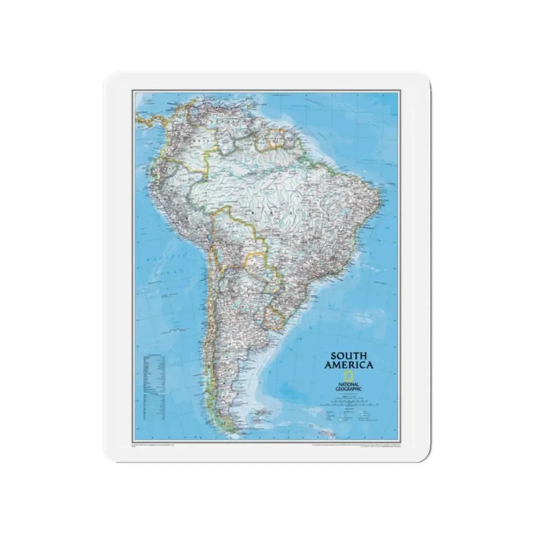 South America (2007) (Map) Refrigerator Magnet 2 Inch - The Sticker Space