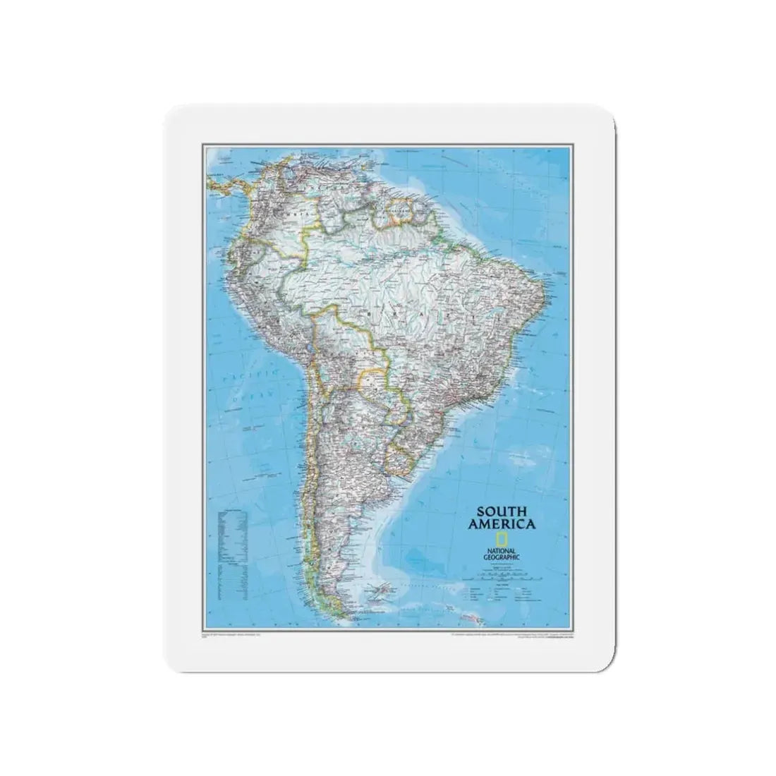 South America (2007) (Map) Refrigerator Magnet 3 Inch - The Sticker Space