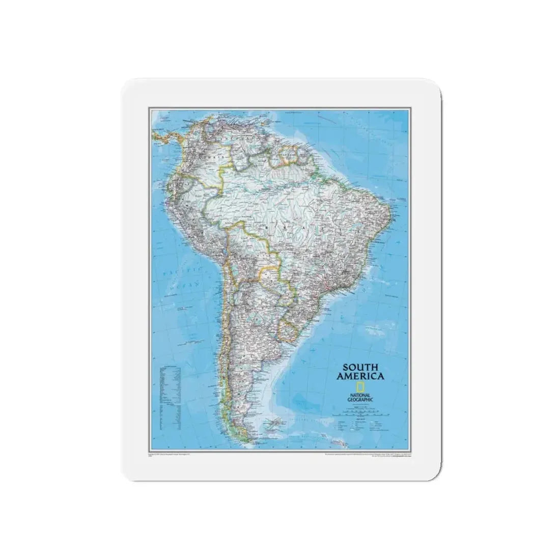 South America (2007) (Map) Refrigerator Magnet 4 Inch - The Sticker Space
