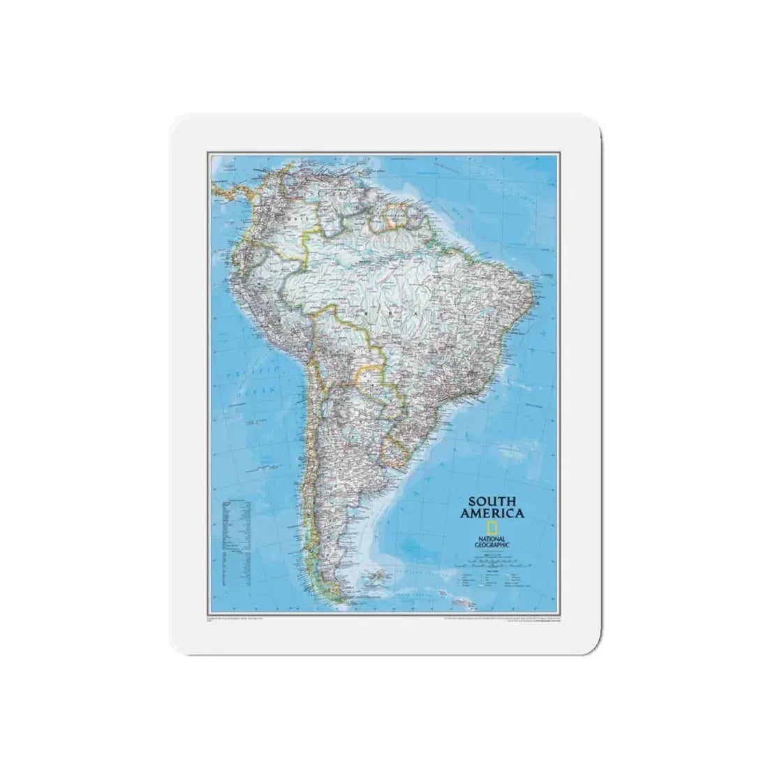 South America (2007) (Map) Refrigerator Magnet 5 Inch - The Sticker Space