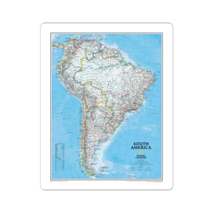 South America (2007) (Map) STICKER Vinyl Kiss-Cut Decal 2 Inch White - The Sticker Space