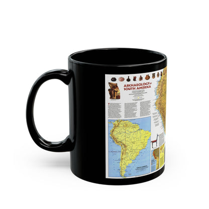 South America - Archaeology (1982) (Map) Black Coffee Mug-The Sticker Space