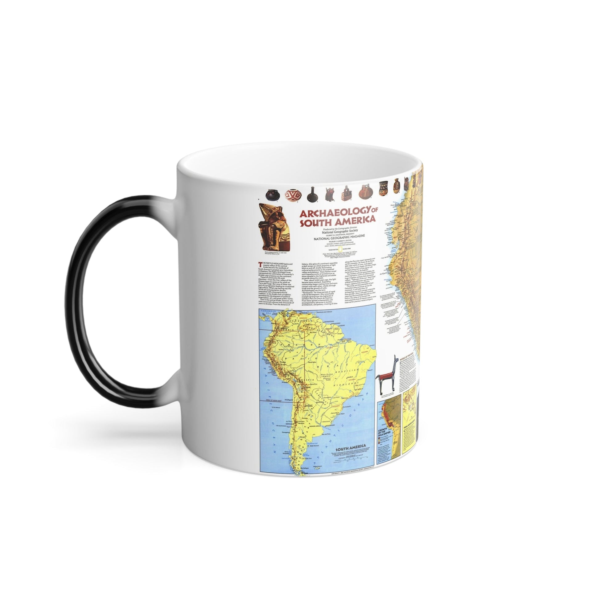 South America - Archaeology (1982) (Map) Color Changing Mug 11oz-11oz-The Sticker Space