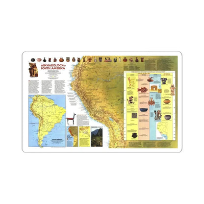 South America - Archaeology (1982) (Map) STICKER Vinyl Kiss-Cut Decal 3 Inch White - The Sticker Space