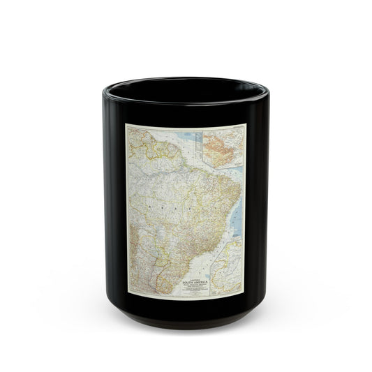 South America - Eastern (1955) (Map) Black Coffee Mug-15oz-The Sticker Space