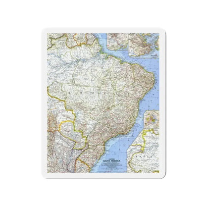 South America - Eastern (1962) (Map) Refrigerator Magnet 2 Inch - The Sticker Space