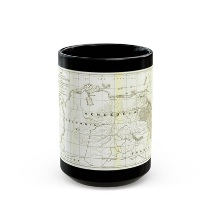 South America - Orinoco River (1896 (Map) Black Coffee Mug-15oz-The Sticker Space