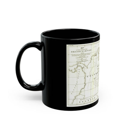 South America - Orinoco River (1896 (Map) Black Coffee Mug-The Sticker Space