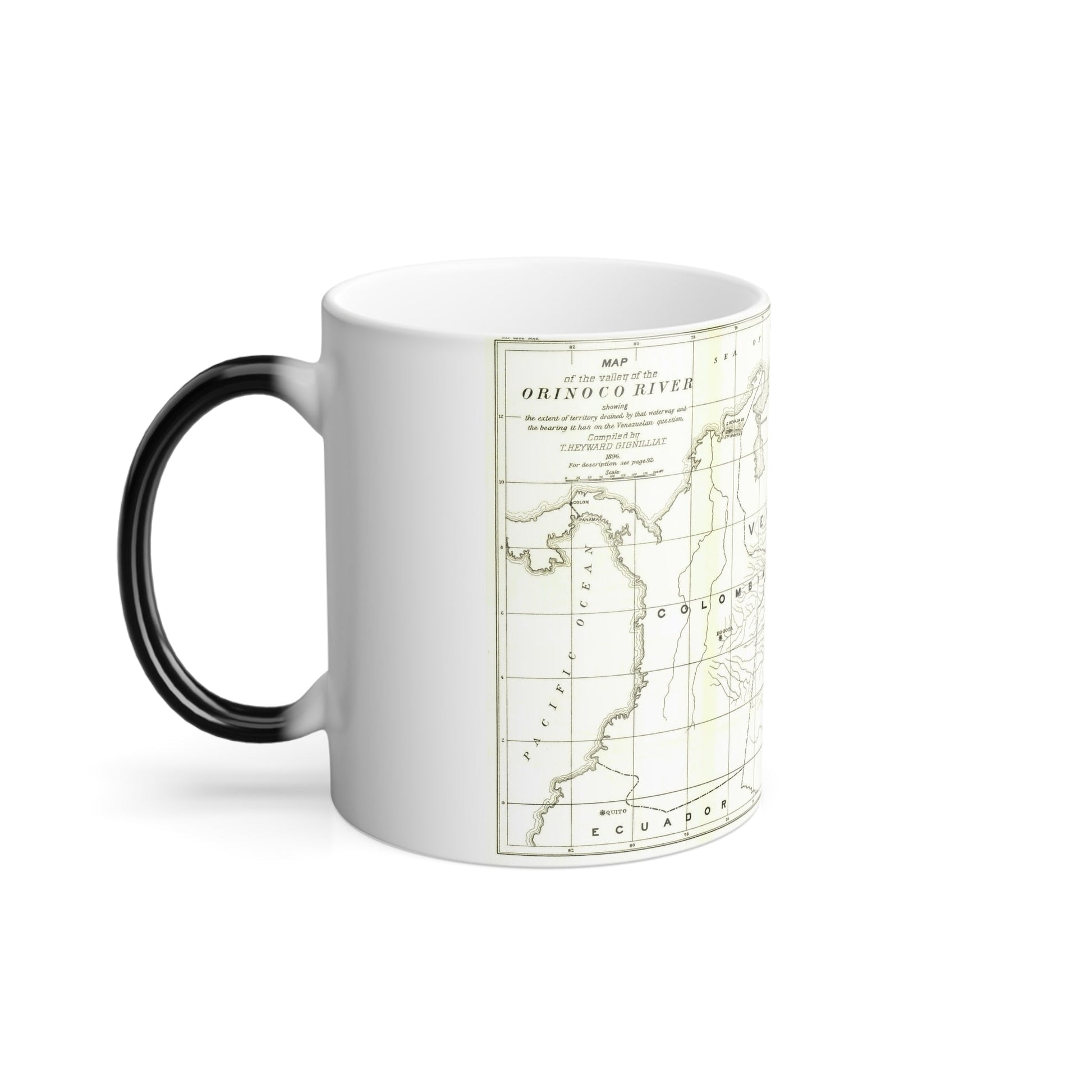 South America - Orinoco River (1896 (Map) Color Changing Mug 11oz-11oz-The Sticker Space